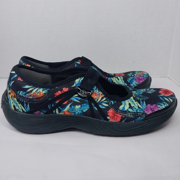 Bzees Tempo Womens size 9.5 M Tropical Floral Mary Jane Slip on Fabric Sneakers - Picture 7 of 14